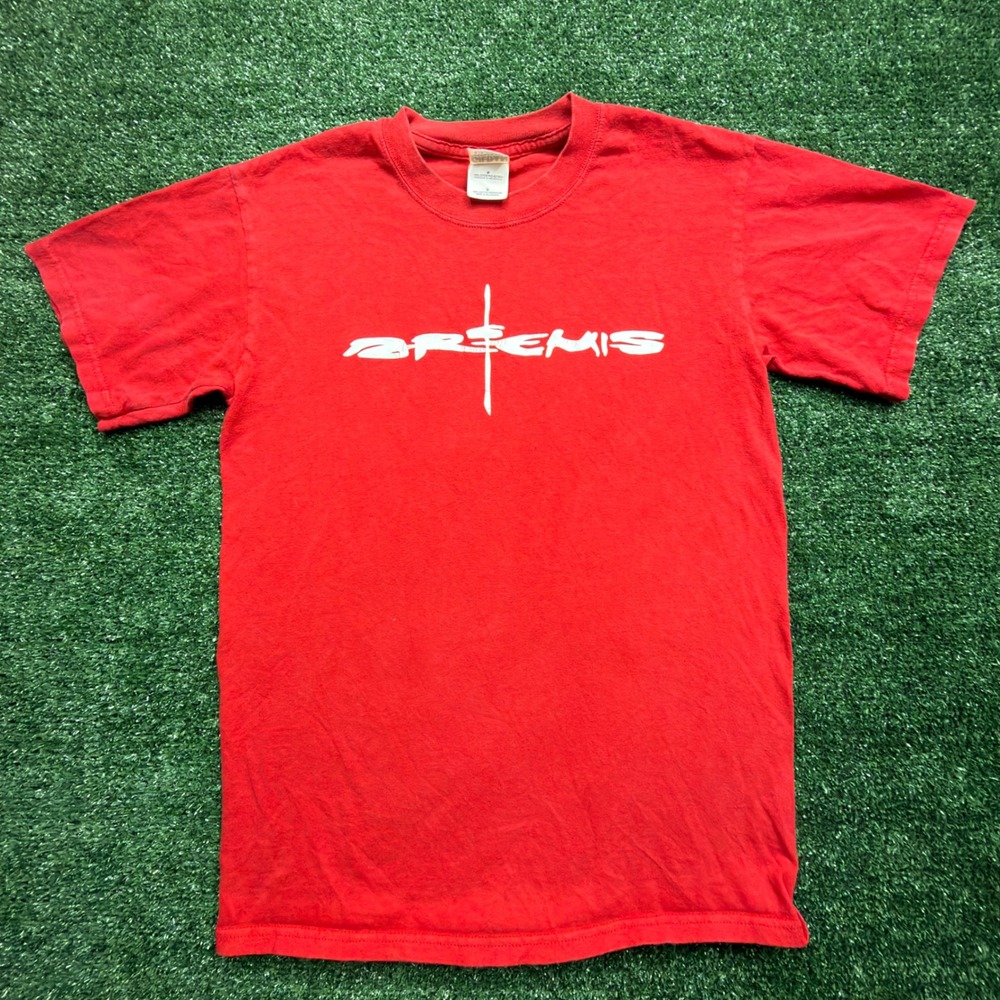 VTG Y2K Gildan Artemis Graphic Shirt Men Small Red Short Sleeve Ultra Cotton Tee